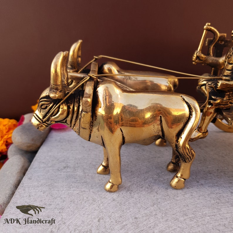 Brass Vintage Bullock Cart Showpiece, 9" Inches  Indian Bailgadi, Brass Home Decor Items, Decorative Items, Indian Home Decor, Vintage Decor