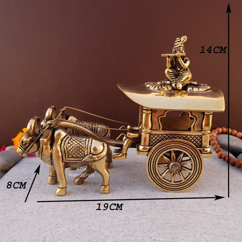 Brass Vintage Bullock Cart Showpiece, 9" Inches  Indian Bailgadi, Brass Home Decor Items, Decorative Items, Indian Home Decor, Vintage Decor